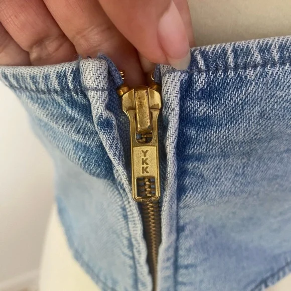 MUMU Blue Denim Floral Bustier Top SIZE M - Picture 7 of 10